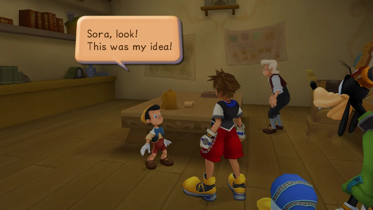 Traverse Town Geppetto's House Talk to Pinocchio